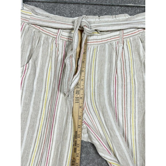 Jolt Linen Rayon‎ Pull On Wide Leg Pants Womens Size Large Pockets Front Tie - Picture 7 of 9